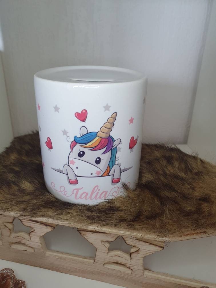 Tirelire en Céramique Personnalisée Licorne