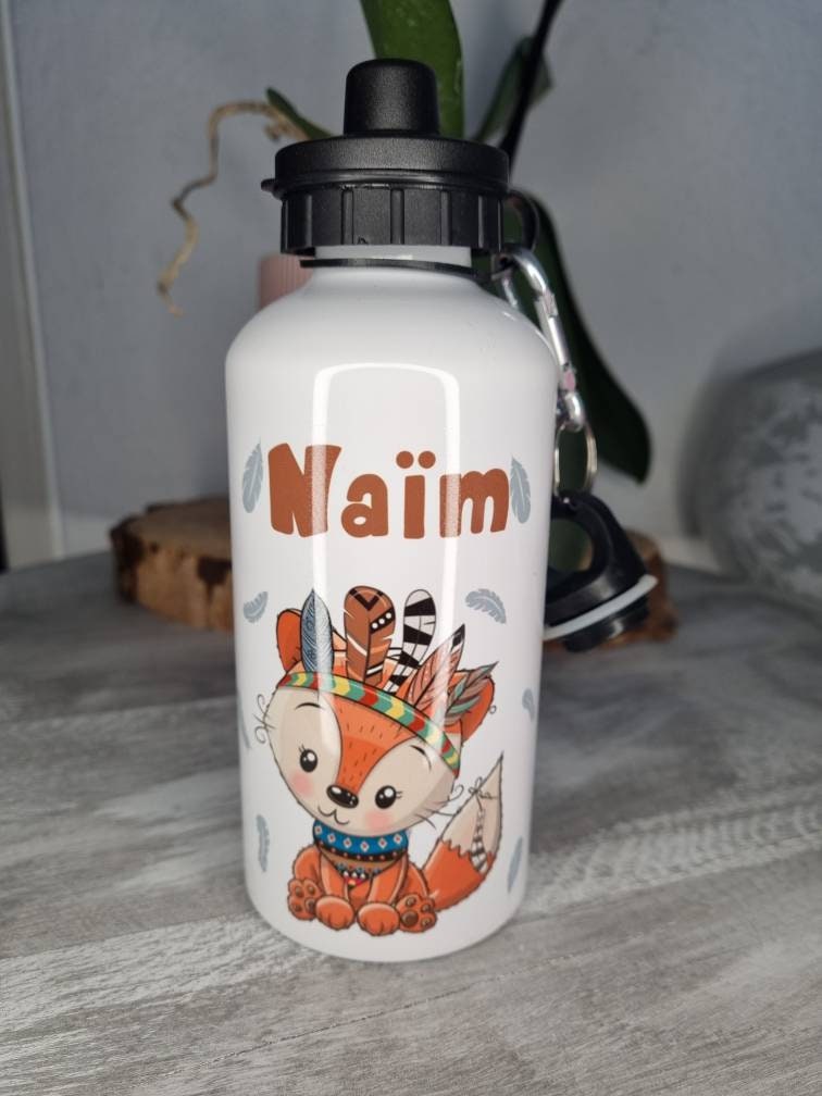 Gourde personnalisée renard indien / Gourde prénom / Gourde Etsy France