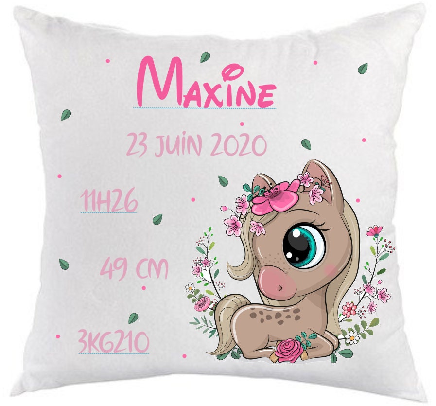 Coussin Naissance Cheval