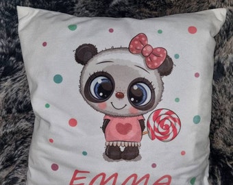 Coussin enfant personnalisé prénom panda