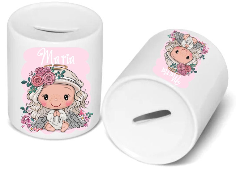 Tirelire en Céramique Personnalisée Ange Fille