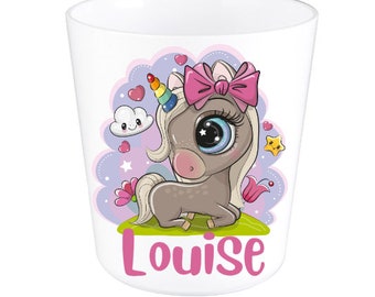 unicorn child personalized unbreakable cup/glass