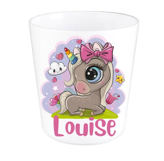 Gobelet/Verre Incassable Personnalisé Enfant Licorne