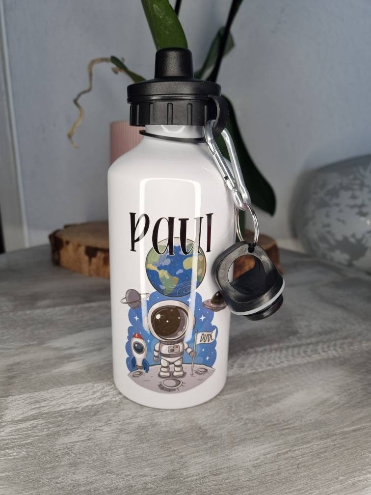 Gourde Personnalisée Espace/Gourde Prénom/Gourde Personnalisée/Gourde Enfant/Bouteille Isotherme
