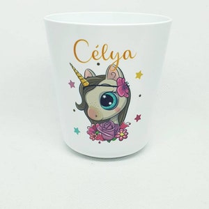 gobelet/verre incassable personnalisé enfant licorne image 2