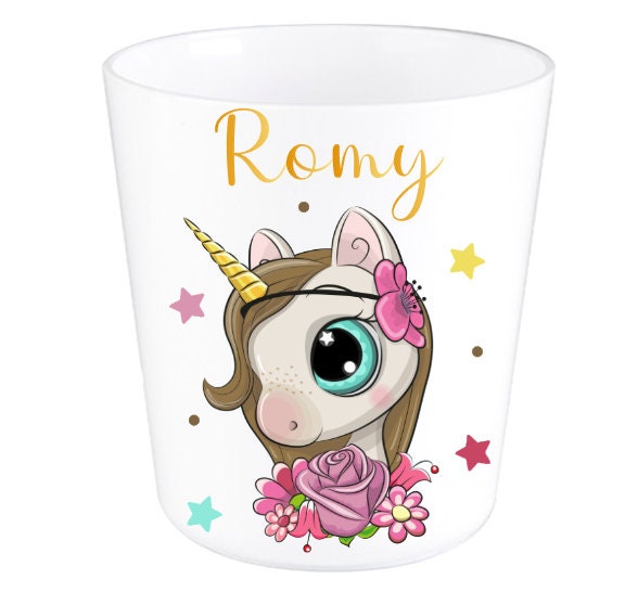 Gobelet/Verre Incassable Personnalisé Enfant Licorne