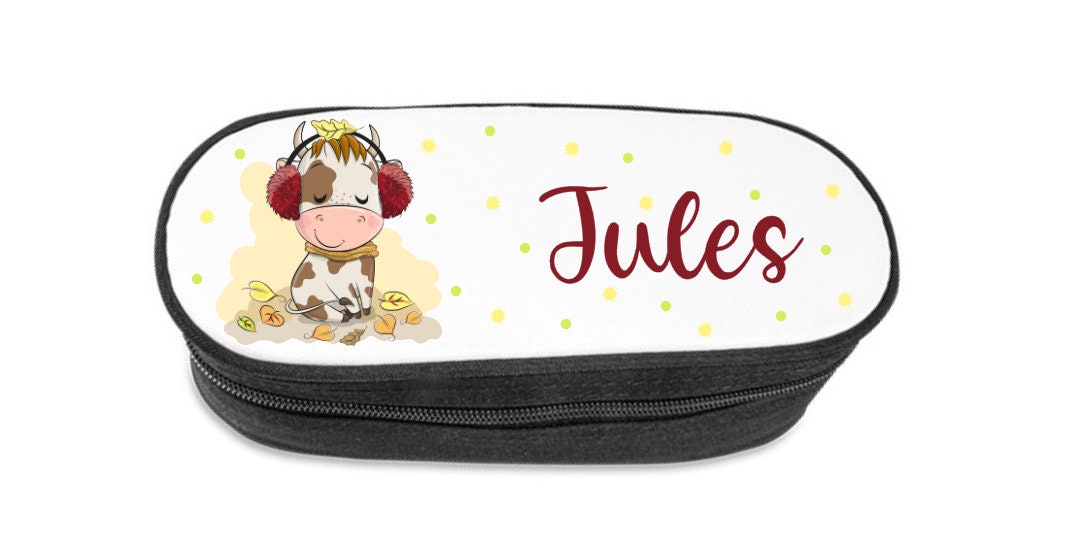 Trousse École Personnalisée Vache Feuilles