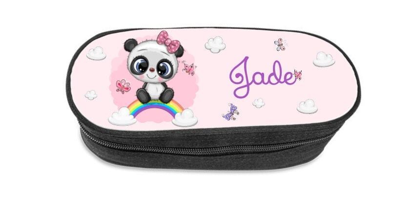 Trousse École Personnalisée Panda Arc en Ciel