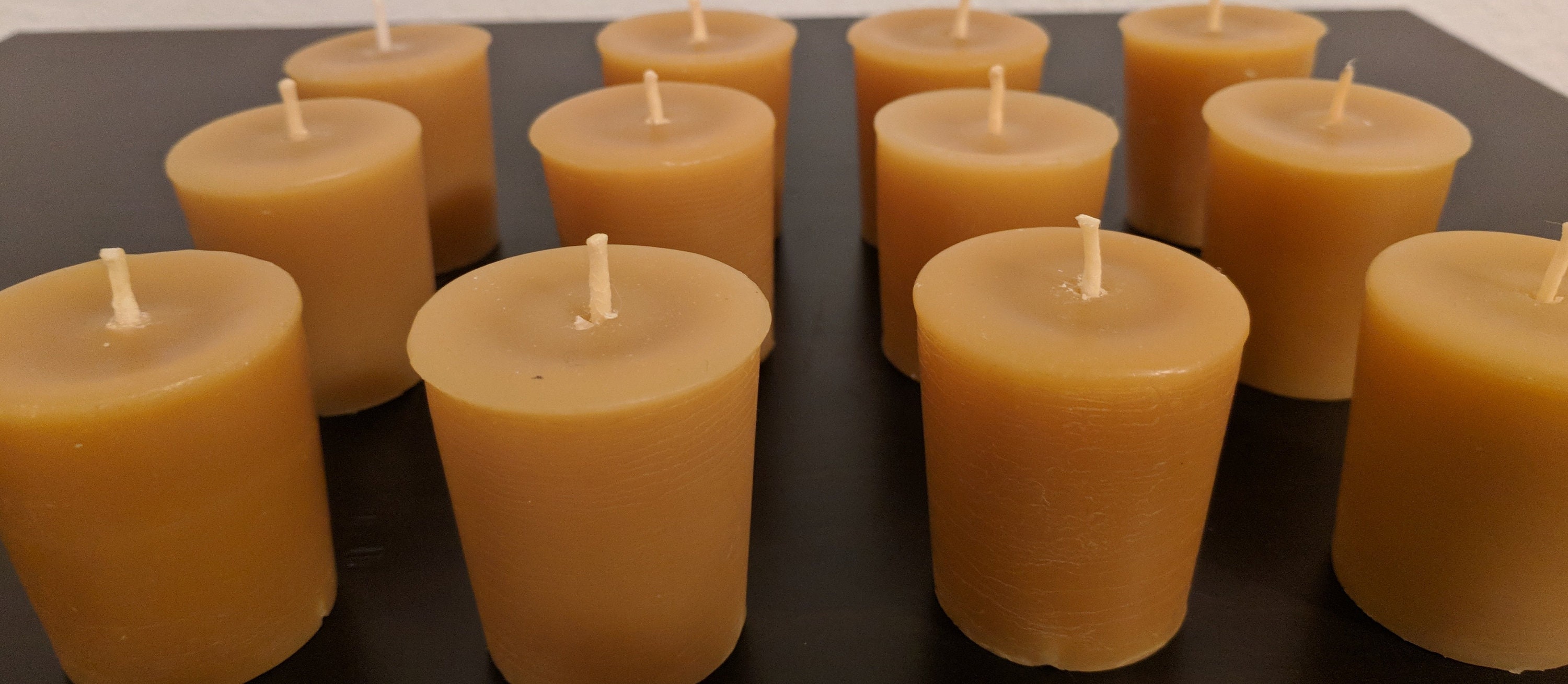 100 Natural Beeswax Votive Candles Set of 12 Etsy
