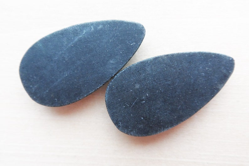 Chrysocolla with Azurite Pair Pear Form Cabochons