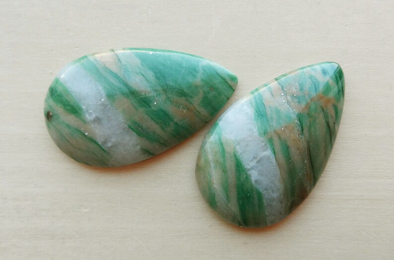 Listvenit Fuchsite pair cabochons