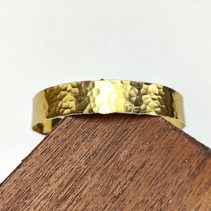 Minimalist Brass Hammered Bracelet Bangle Cuff Bases Gold Plated Handmade Jewellery Gift for her Valentine&#39;s Day