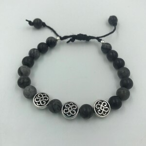 Black 8mm  Network Stone Bracelet  (MB47
