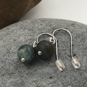 Jasper Stone & Sterling Silver Earrings  (E43)