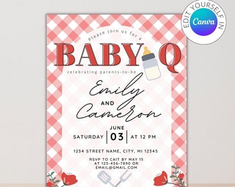Baby-Q Dusche Einladen | Baby-Q Shower Design | Paare-Babyparty | Grill Babyparty | Babyparty einladen