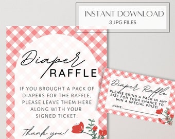Baby-Q Shower Diaper Raffle Bundle | Baby-Q Shower Decor | Couples Baby Shower | Barbecue Baby Shower | Baby-Q Diaper Raffle Cards & Sign