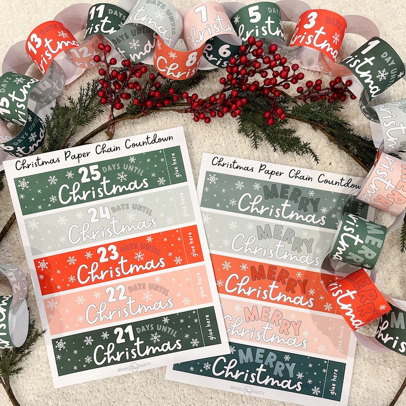 Holiday Countdown Chain Etsy