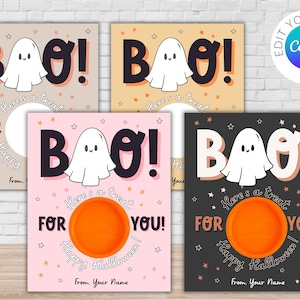 Halloween Play-Doh Karte | BUH! Halloween Geschenkanhänger | Canva Template Halloween Party Geschenk | Studenten-Halloween-Geschenk, Kindertagesstätten-Halloween-Geschenk