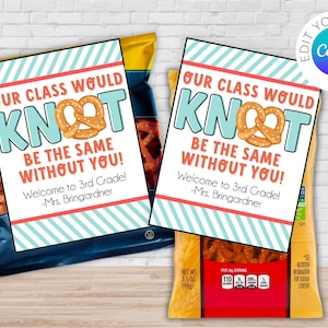 May include: Two printable gift tags with a pretzel design and the text "Our class would knot be the same without you!"  Welcome to 3rd grade! -Mrs. Bringardner.