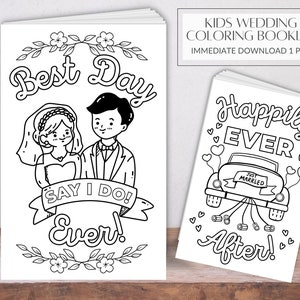 Kids Wedding Coloring Book INSTANT DOWNLOAD | Kids Activity Book | Wedding Activity Book | Wedding Kids Table | Wedding Coloring Booklet