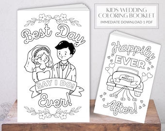 Kids Wedding Coloring Book INSTANT DOWNLOAD | Kids Activity Book | Wedding Activity Book | Wedding Kids Table | Wedding Coloring Booklet