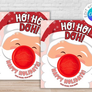 Weihnachtsmann Play-Doh Karte | Canva Template Weihnachten Gastgeschenk | Non Candy Gastgeschenk | Urlaub Kinderklasse Leckereien | Weihnachtsfeier zum Mitnehmen