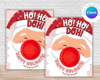Santa Play-Doh Card | Canva Template Christmas Party Favor | Non Candy Party Favor | Holiday Kids Class Treats | Christmas Party Takeaway