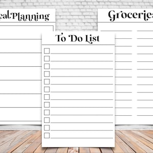 To Do List, Grocery List, Weekly Menu Bundle