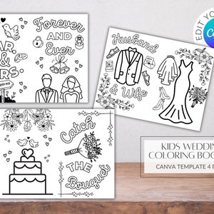 Editable Kids Wedding Coloring Book | Kids Activity Book | Wedding ...