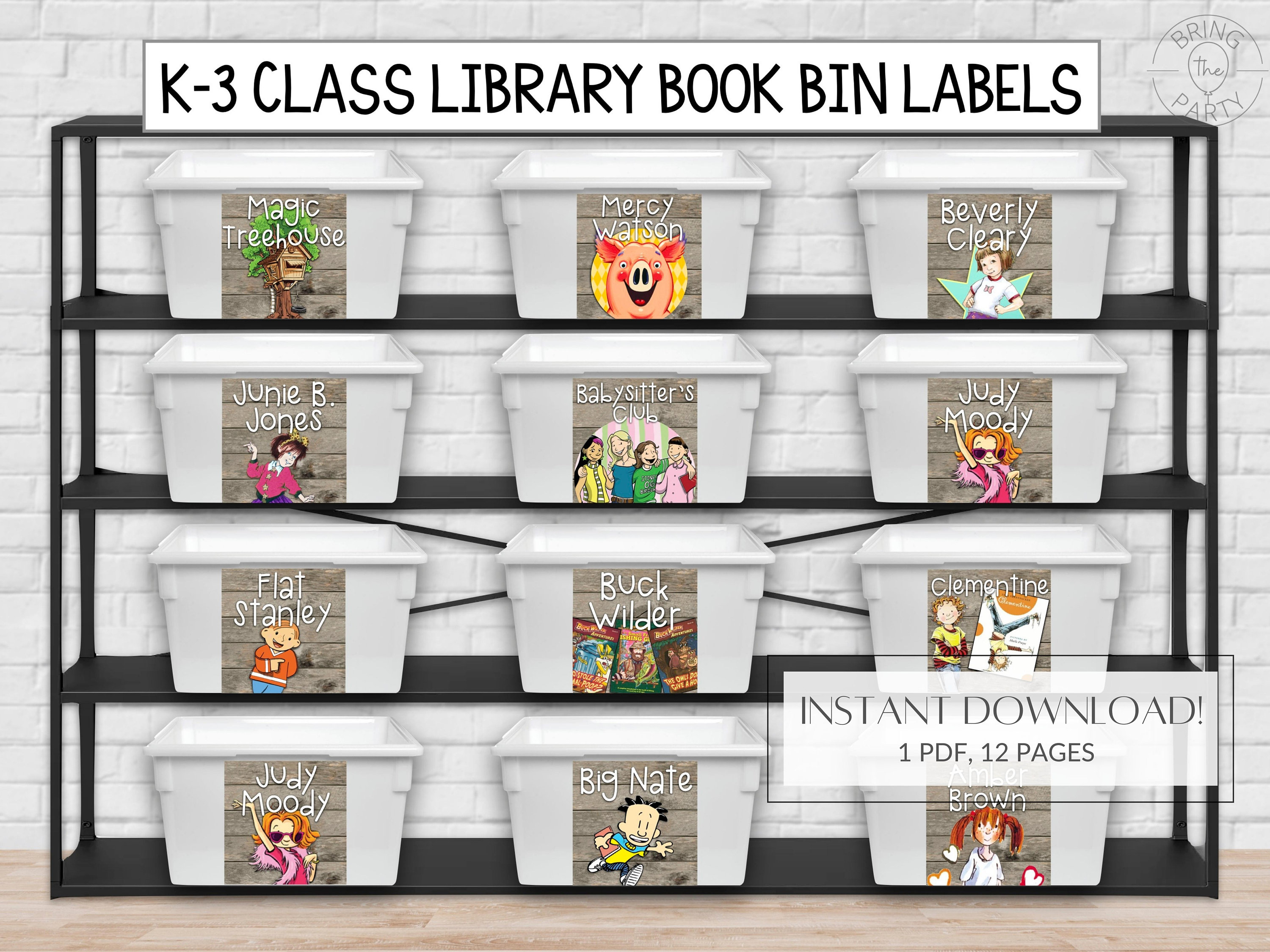 Classroom LIBRARY Book Bin LABELS, Elementary Library, K-3 Grade Level,  Immediate Download Instant Printable - Etsy, image size:3000x2250