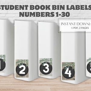 NUMMERS voor studentenboekenbak, leesbak, klasnummers, groen/boerderij, direct downloaden