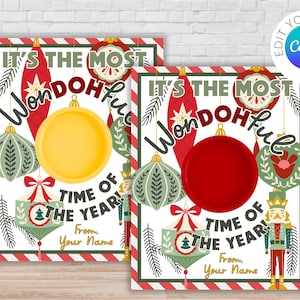Weihnachtliche Play-Doh Karte | Canva Vorlage Gastgeschenk | Non Candy Gastgeschenk | Urlaub Kinderklasse Leckereien | Weihnachtsfeier zum Mitnehmen
