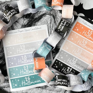 Printable Halloween Countdown Paper Chain Garland (PDF)