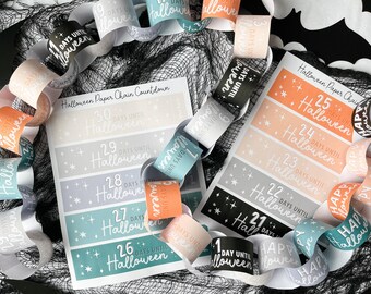 Printable Halloween Countdown Paper Chain Garland (PDF)