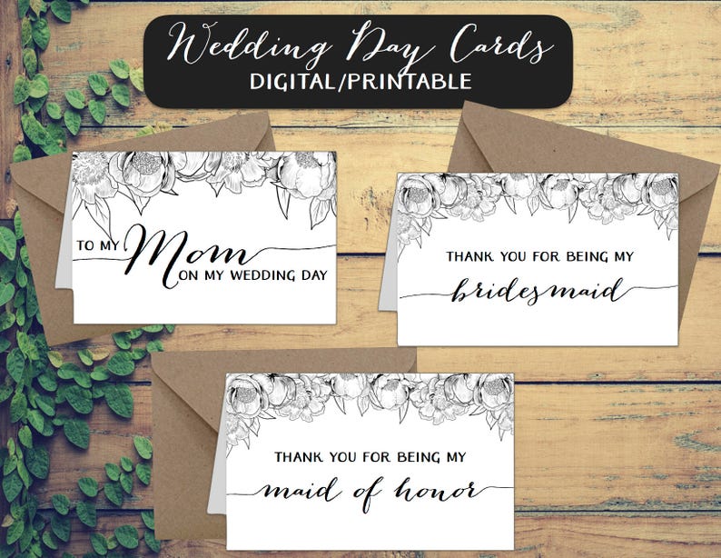 Digital Cards Wedding Day Cards Set