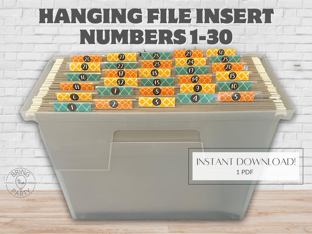 Hanging File Folder Number Insert Labels, File Folder Numbers, Teacher ...