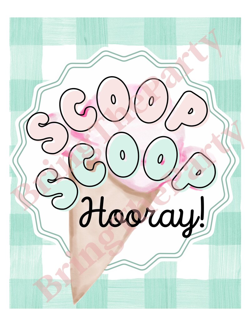 TWIN Birthday Ice Cream Sign Decor IMMEDIATE Download, Two Scoops Are ...