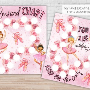 Reward Chart | Potty Training Chart | Ballet Reward Chart | Ballet Sticker Chart | Potty Training Printable | Instant Download