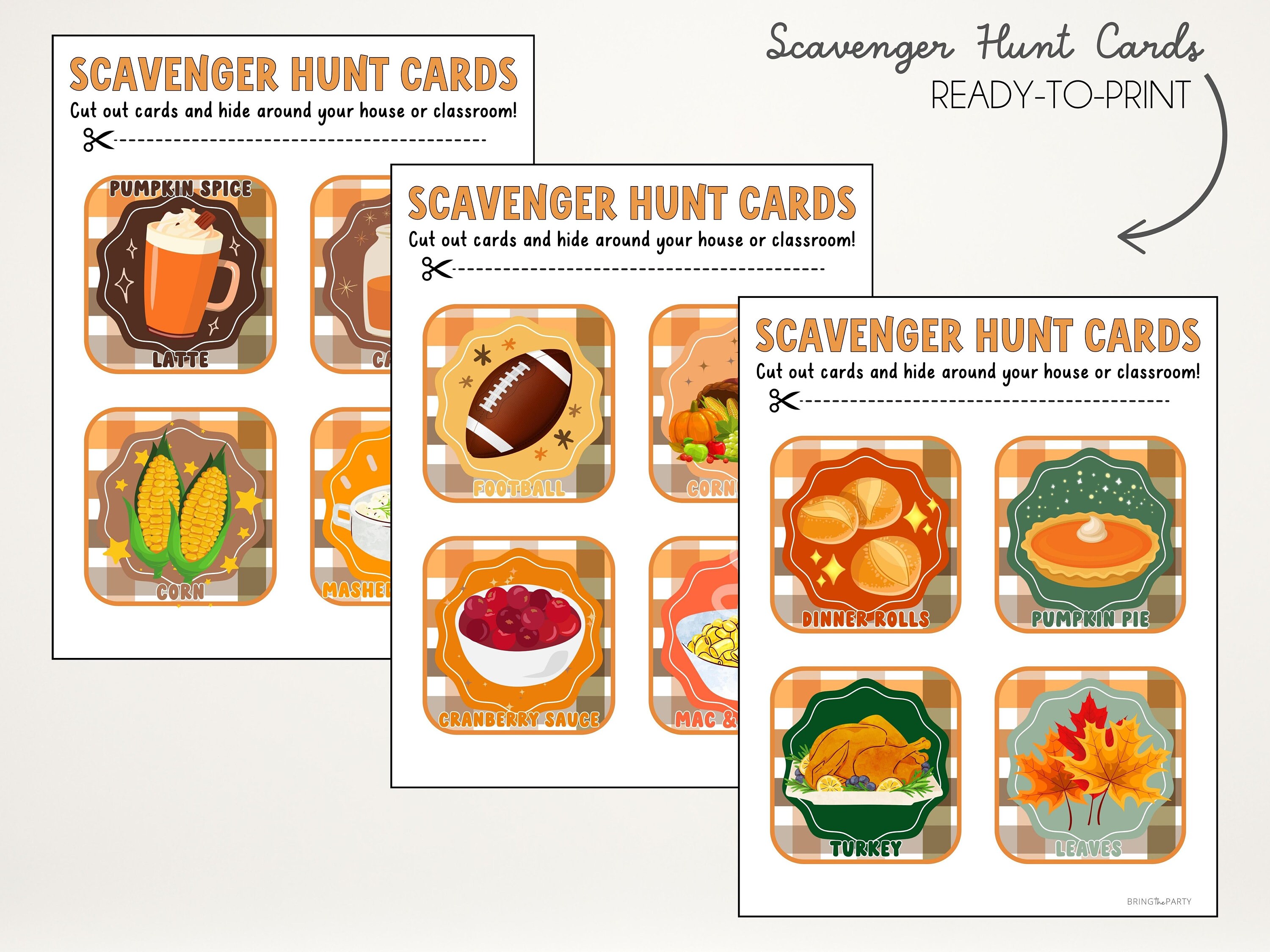 Printable Thanksgiving Scavenger Hunt | Thanksgiving Kids Activity ...