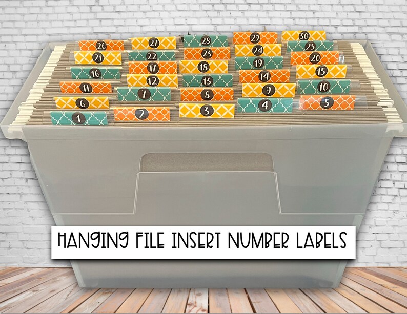Hanging File Folder Number Insert Labels Etsy