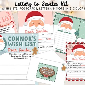 Kit de cartas a Papá Noel / Paquete de cartas para niños a Papá Noel / Lista de deseos navideños / Kit de cartas para Papá Noel / Lista de deseos de visita de Papá Noel / Papá Noel imprimible