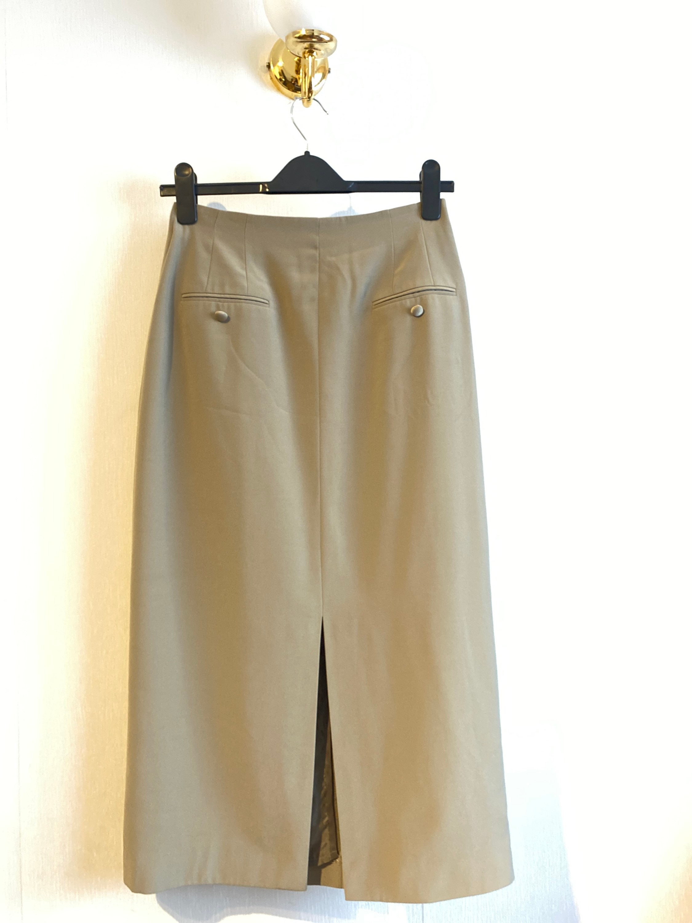 Vintage khaki high waisted skirt pencil skirt 10 | Etsy