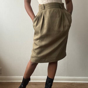 Khaki Pencil Skirt Etsy UK