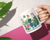 Philodendron coffee mug, Zz plant mug, spider plant mug, alocasia mug, pilea peperomioides plant mug, mothers day gift, plant lovers gift