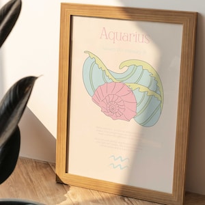 Aquarius art print, Aquarius quotes about life, Aquarius wall art, Aquarius gifts, astrology poster, Aquarius gift, zodiac art