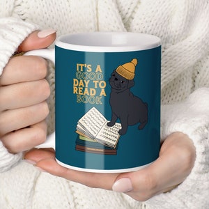 Bookstagram pug mug, romance novels book lover mug, bookish mug, reading books mug, pug dad mom, dog themed booktok, librarian retirement