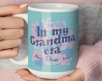 Personalisierte Oma-Tasse, Omas Garten, individuelles Nana-Geschenk, Omas Garten, Enkelnamen, Muttertagsgeschenke, Enkelgeschenk