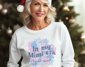 Benutzerdefinierte Mimi Rundhalsausschnitt, florales Mimi-Shirt, neues Mimi-Shirt, Muttertagsmimi, Mimi-Weihnachtsgeschenk, Geburtstagsgeschenk, neues Mimi-Geschenk