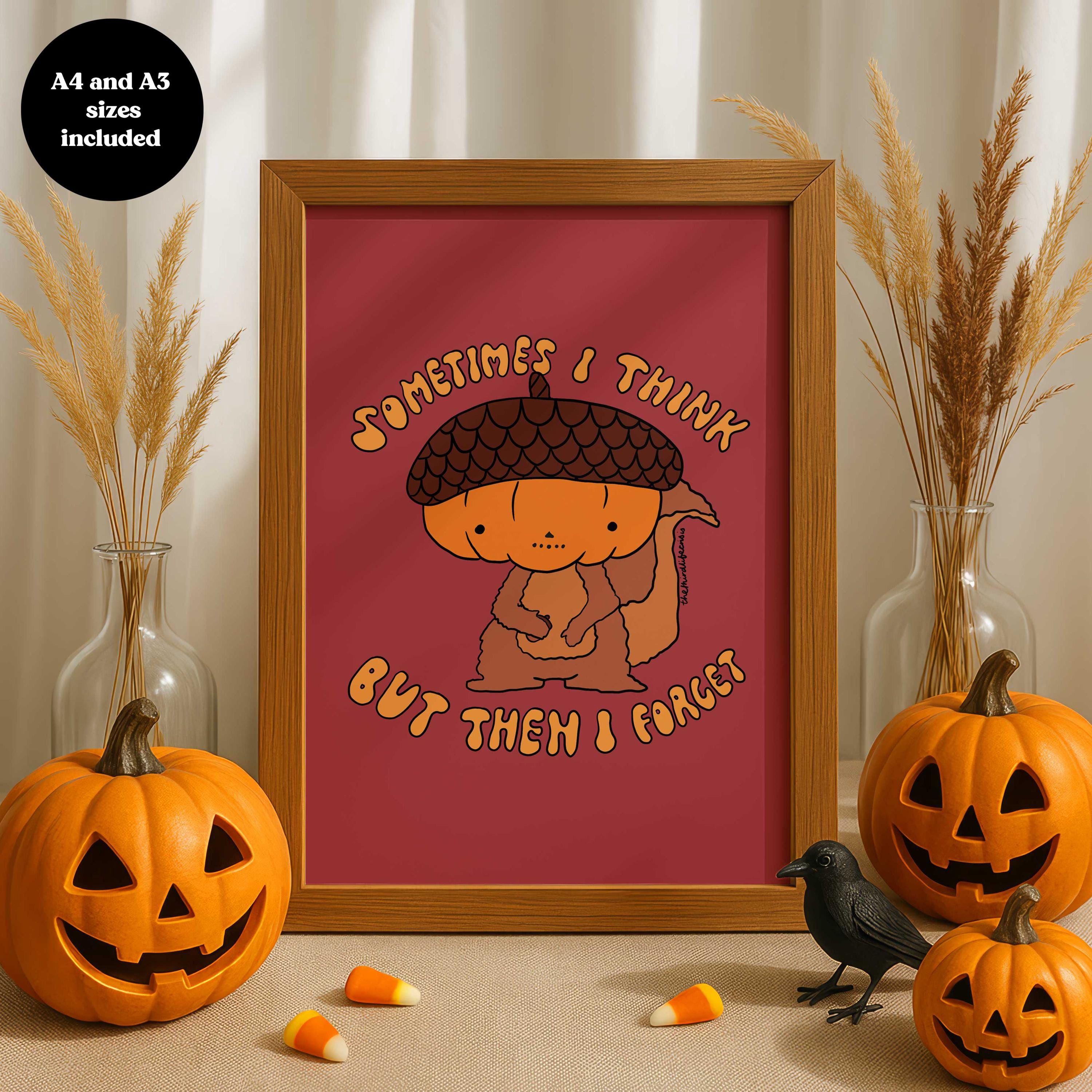 Spooky Carved Pumpkin Halloween Printable, Funny Squirrell Jack O Lantern  Meme Wall Art, Natural Acorn Pumpkin Face, Spooky Season Poster - Etsy, image size:3000x3000