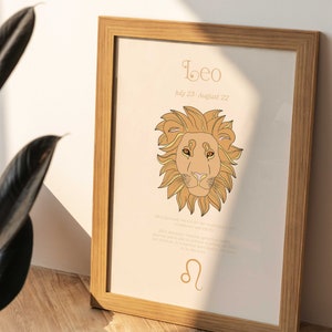 Leo art print, Leo office wall art, Leo wall art print, Leo bedroom wall art, Leo gifts, Leo traits, Leo poster, Leo traits, zodiac art
